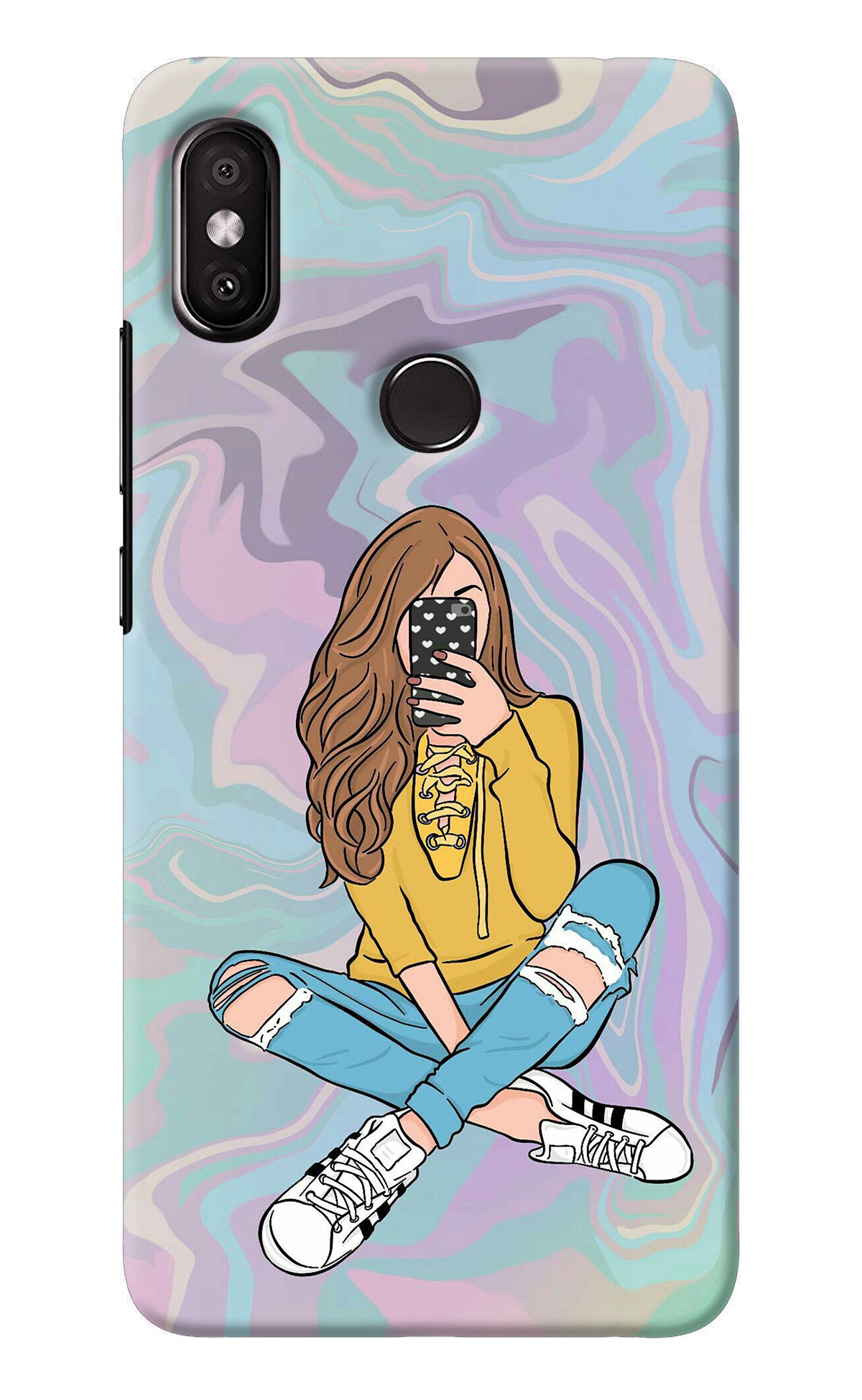 Selfie Girl Redmi Y2 Back Cover