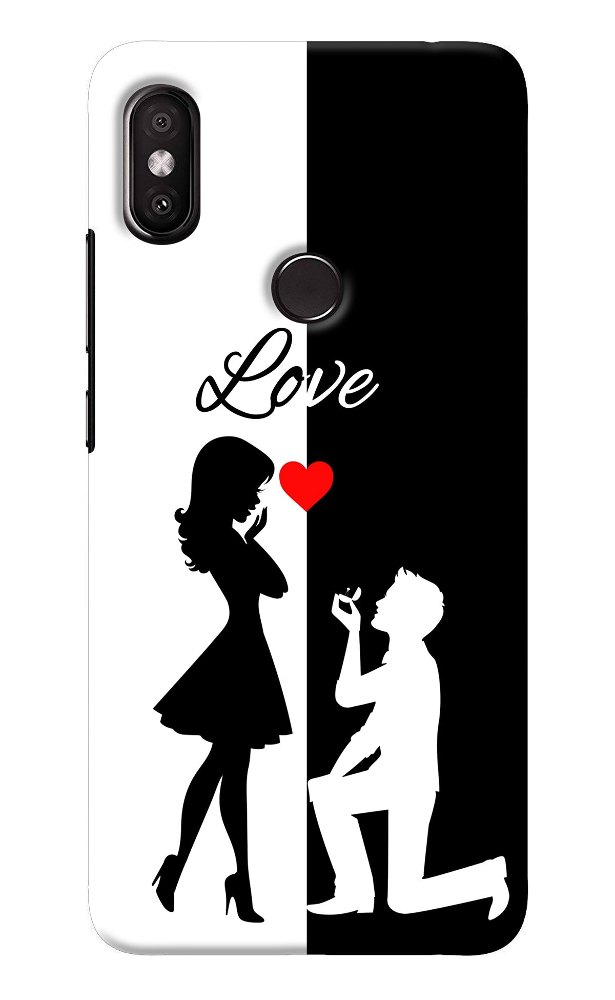 Love Propose Black And White Redmi Y2 Back Cover