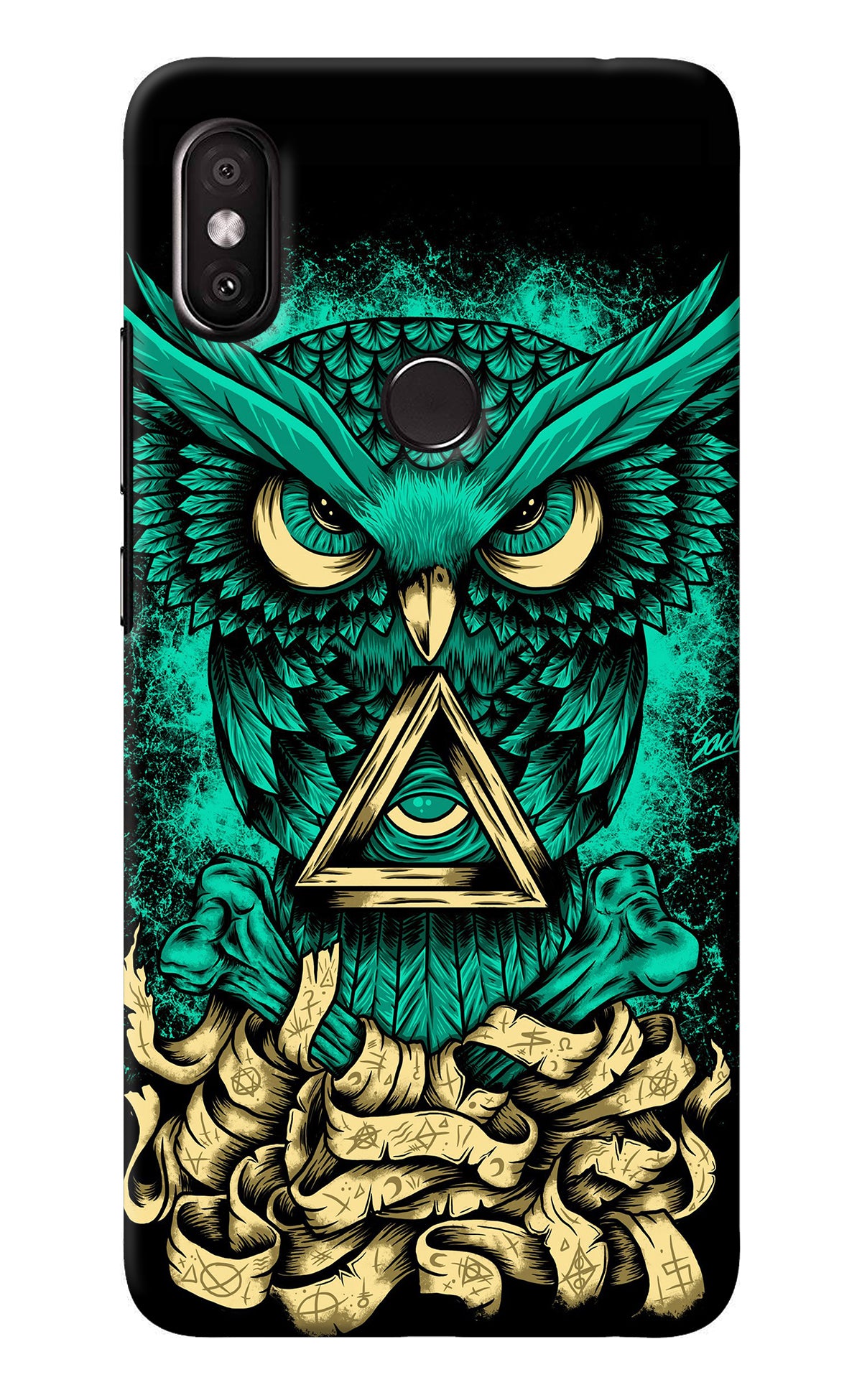 Green Owl Redmi Y2 Back Cover