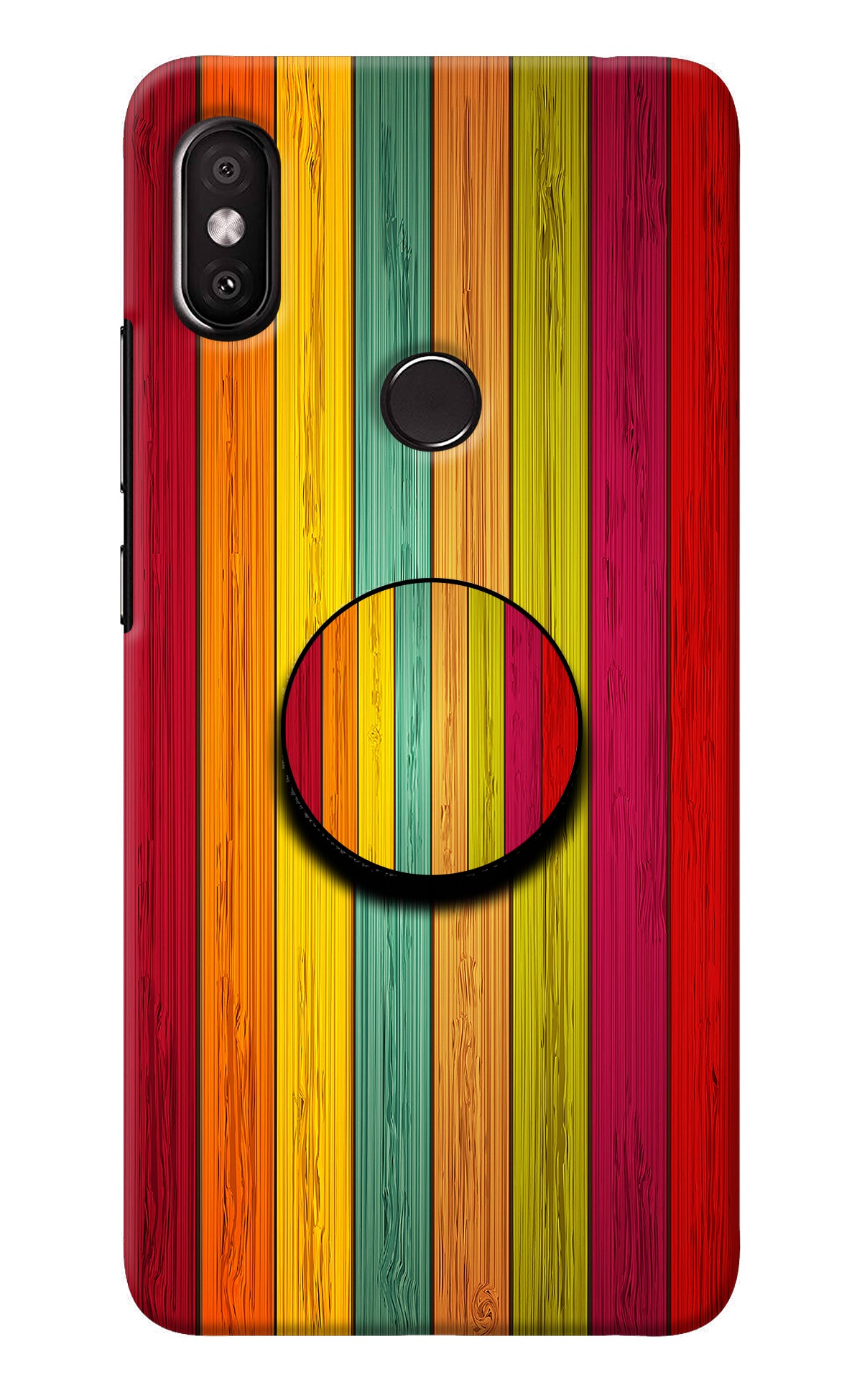 Multicolor Wooden Redmi Y2 Pop Case