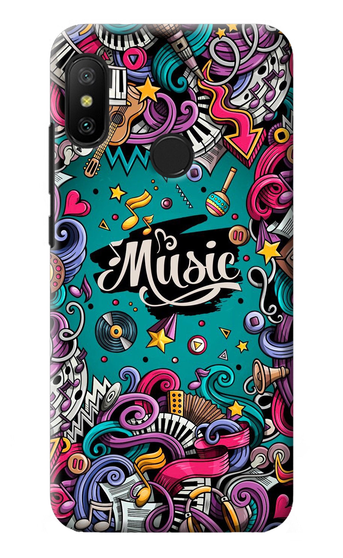 Music Graffiti Redmi 6 Pro Back Cover