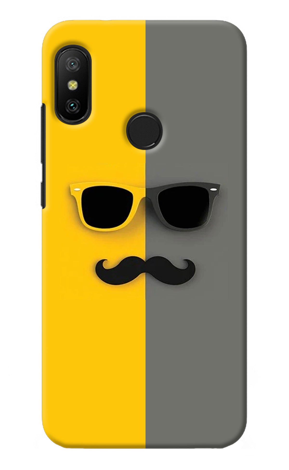 Sunglasses with Mustache Redmi 6 Pro Back Cover