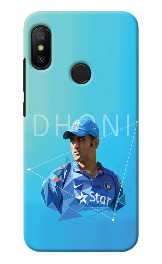 Dhoni Artwork Redmi 6 Pro Back Cover