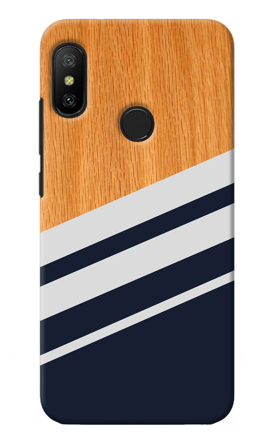 Blue and white wooden Redmi 6 Pro Back Cover