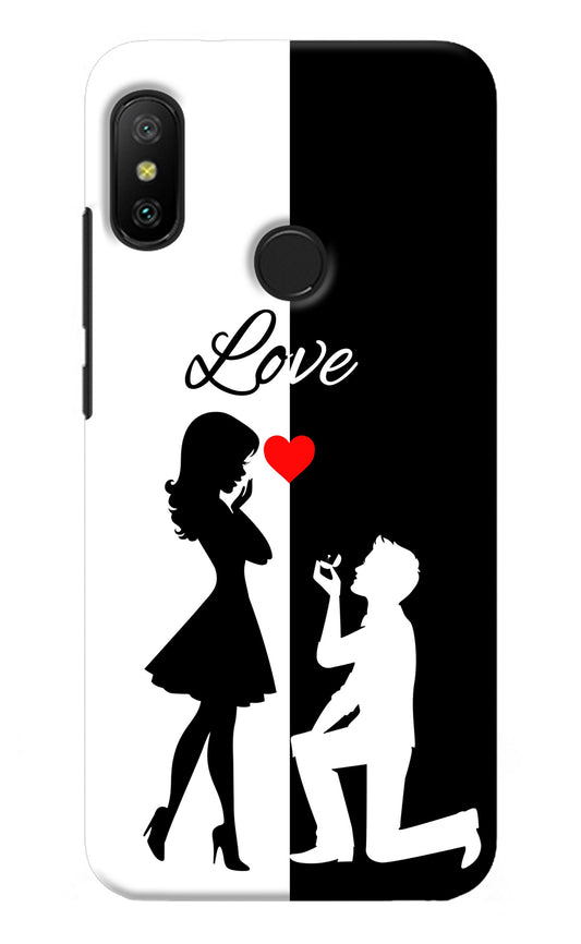 Love Propose Black And White Redmi 6 Pro Back Cover