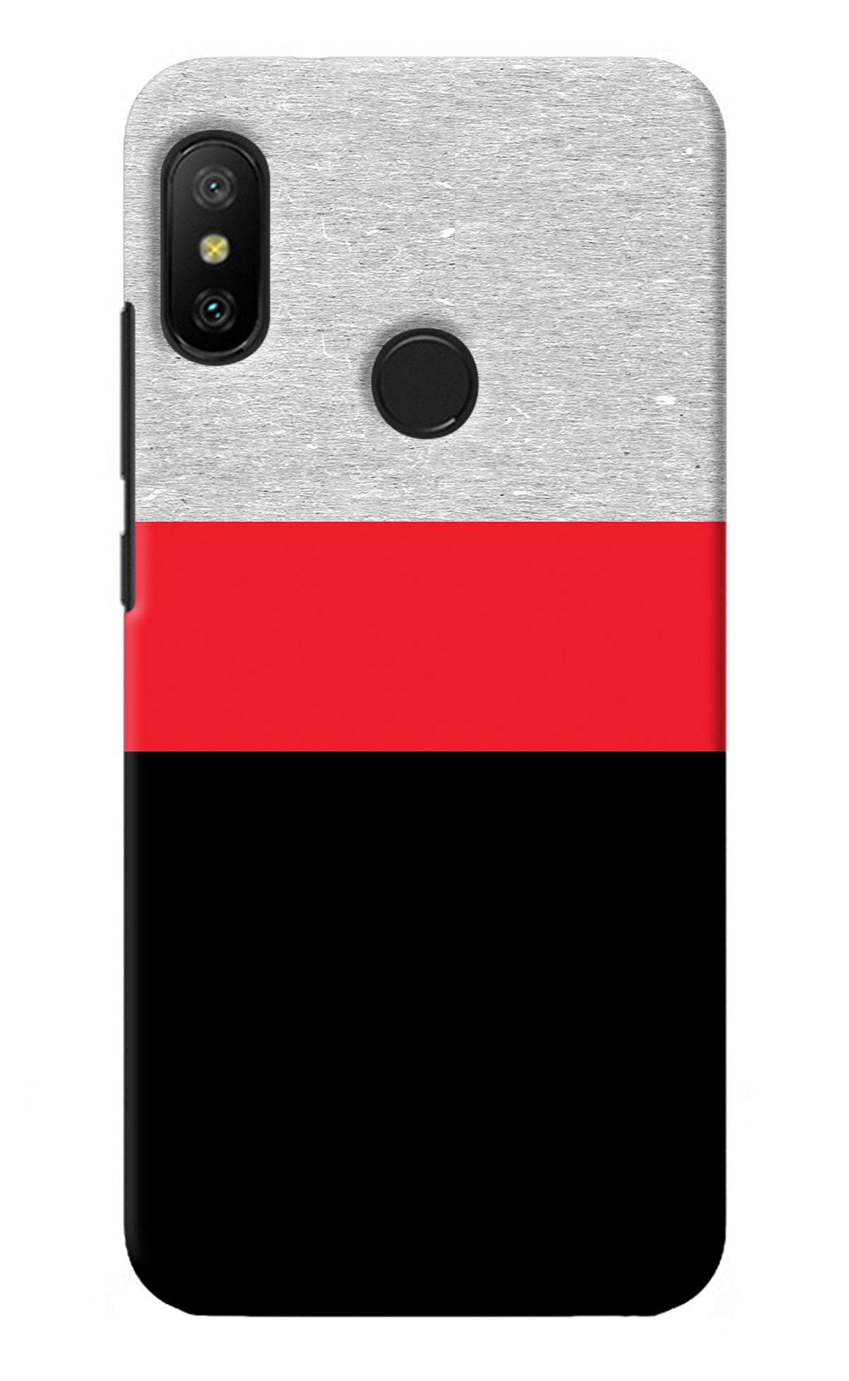 Tri Color Pattern Redmi 6 Pro Back Cover