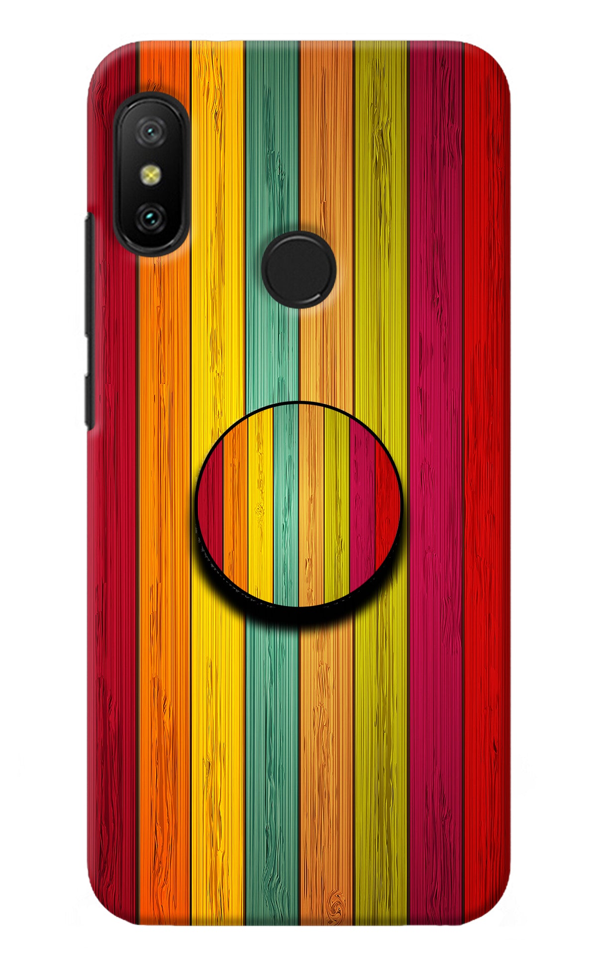 Multicolor Wooden Redmi 6 Pro Pop Case