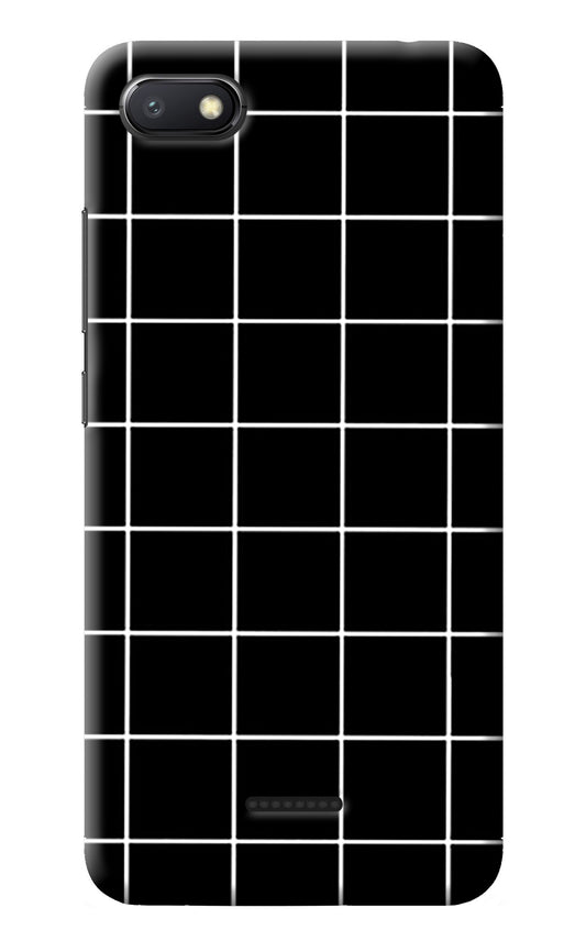 White Grid Redmi 6A Back Cover