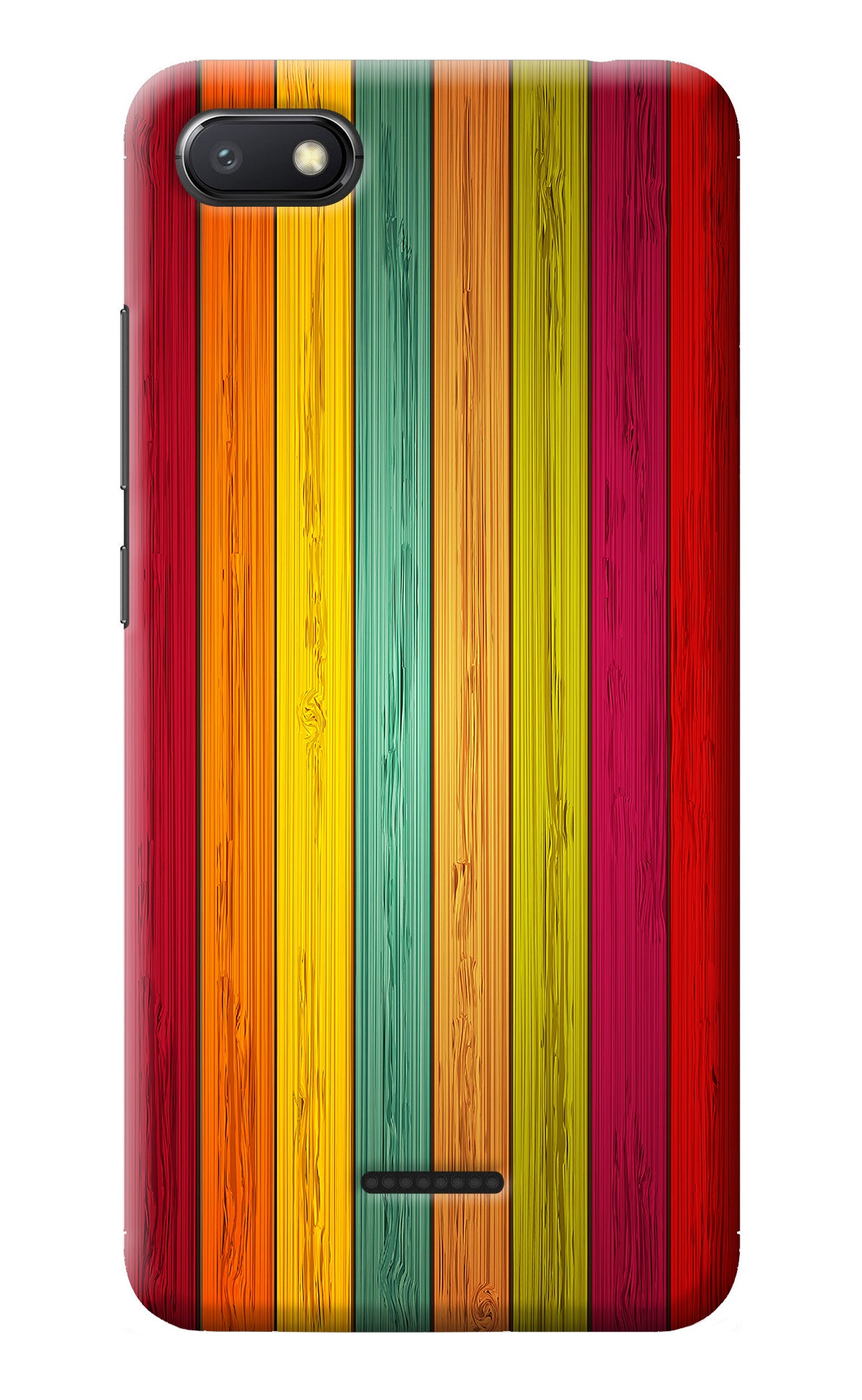 Multicolor Wooden Redmi 6A Back Cover