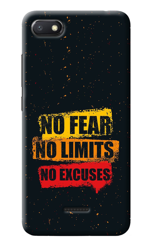 No Fear No Limits No Excuse Redmi 6A Back Cover