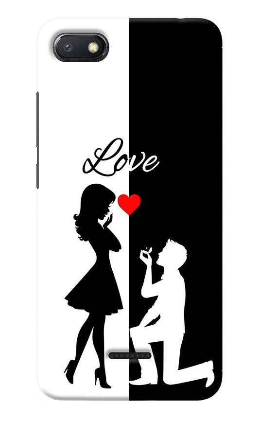 Love Propose Black And White Redmi 6A Back Cover