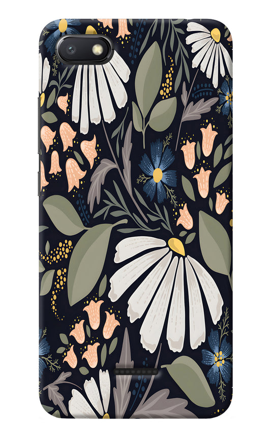 Flowers Art Redmi 6A Back Cover