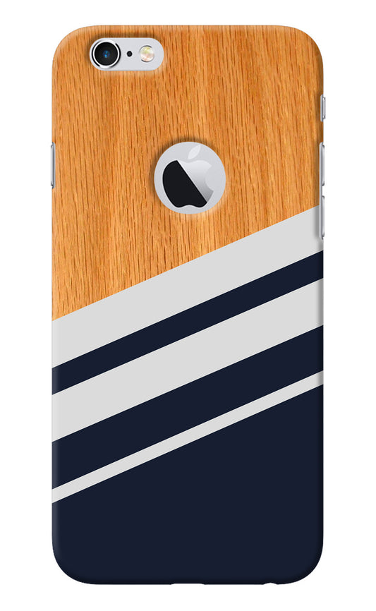 Blue and white wooden iPhone 6 Logocut Back Cover