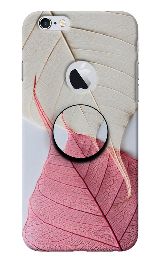 White Pink Leaf iPhone 6 Logocut Pop Case