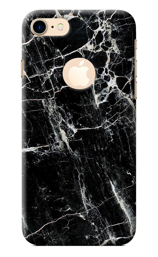 Black Marble Texture iPhone 7 Logocut Back Cover