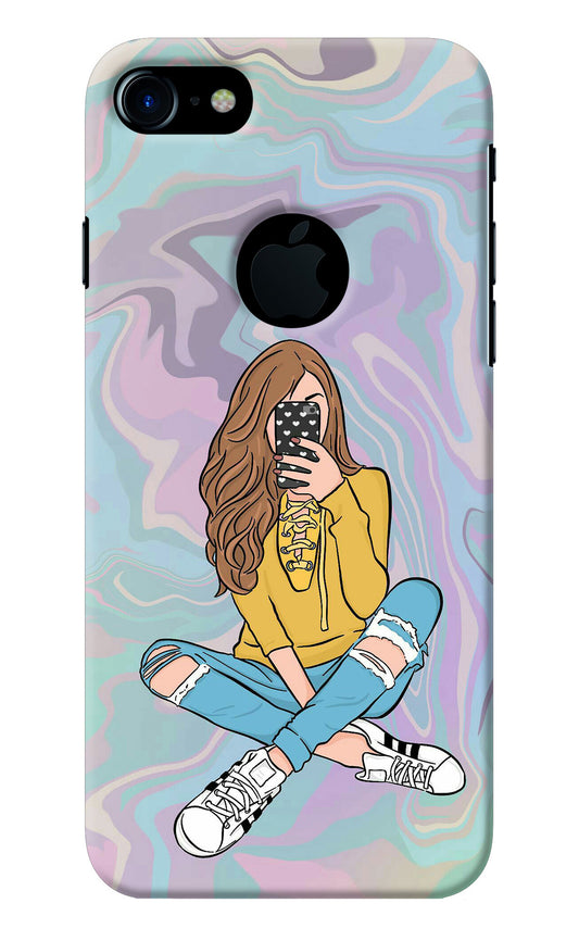 Selfie Girl iPhone 7 Logocut Back Cover