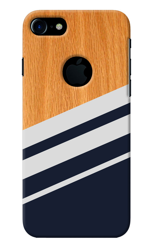 Blue and white wooden iPhone 7 Logocut Back Cover