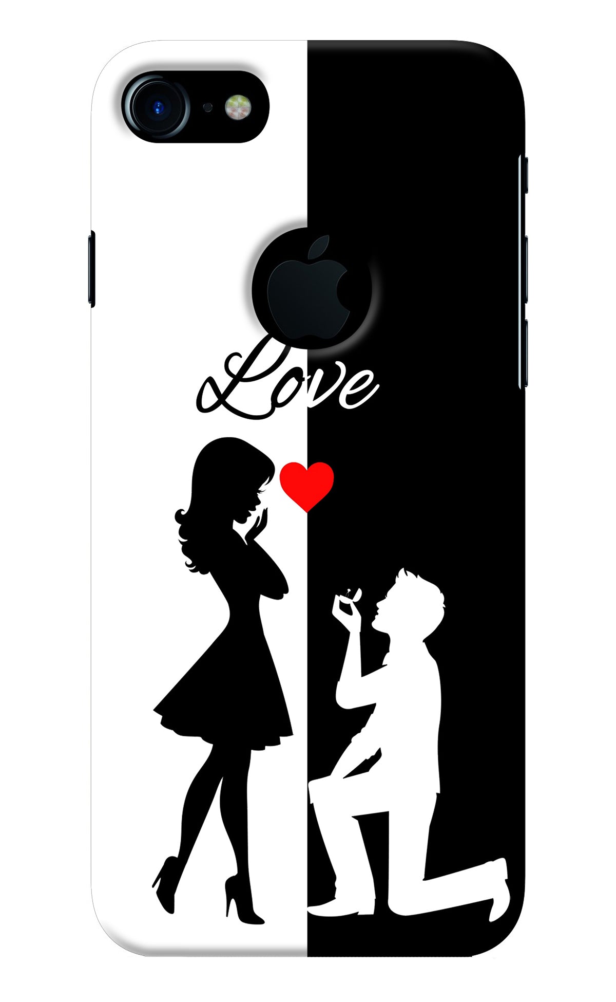 Love Propose Black And White iPhone 7 Logocut Back Cover