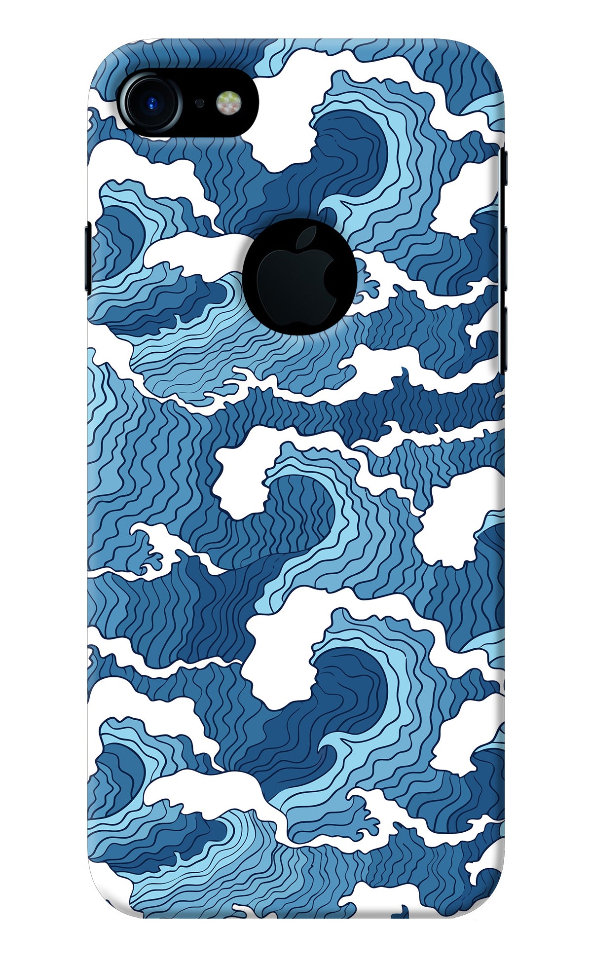 Blue Waves iPhone 7 Logocut Back Cover