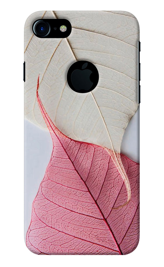 White Pink Leaf iPhone 7 Logocut Back Cover