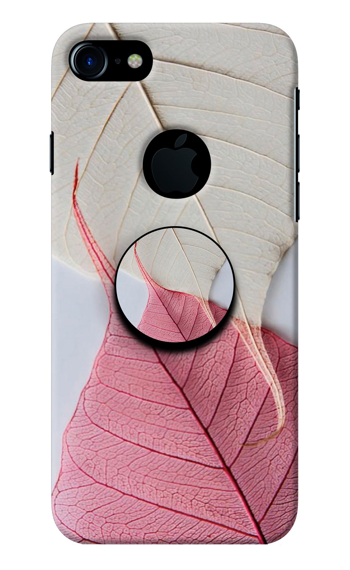 White Pink Leaf iPhone 7 Logocut Pop Case