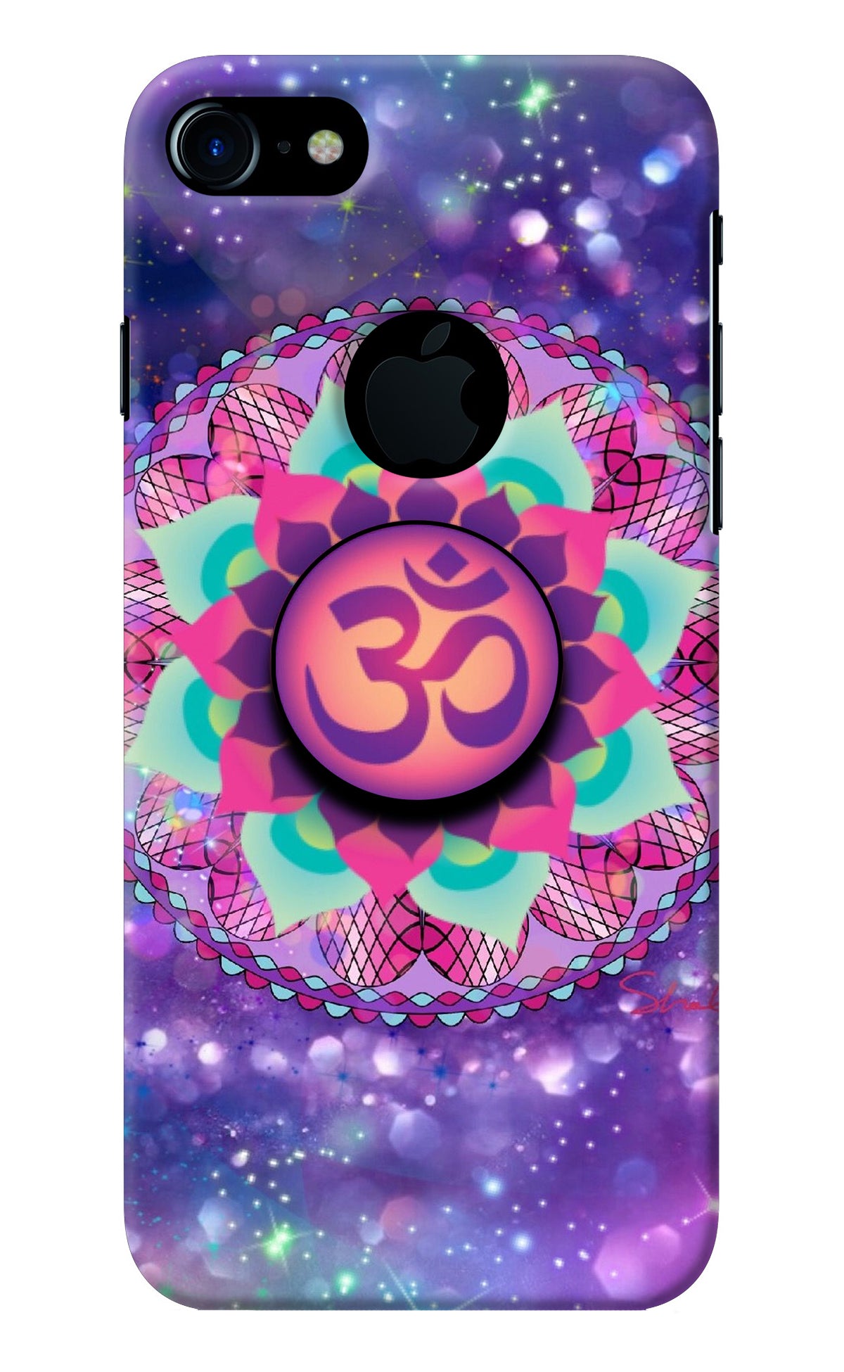 Om Purple iPhone 7 Logocut Pop Case