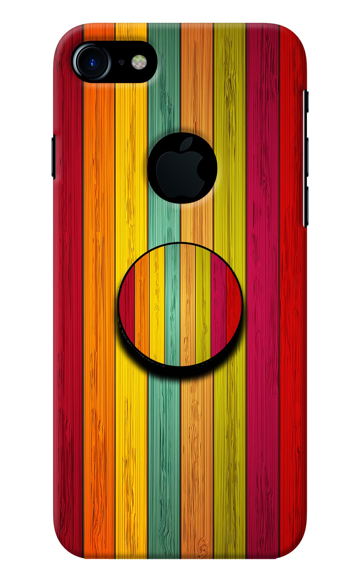 Multicolor Wooden iPhone 7 Logocut Pop Case