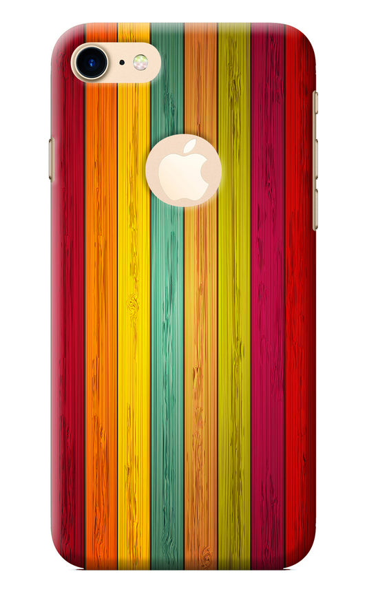 Multicolor Wooden iPhone 8 Logocut Back Cover