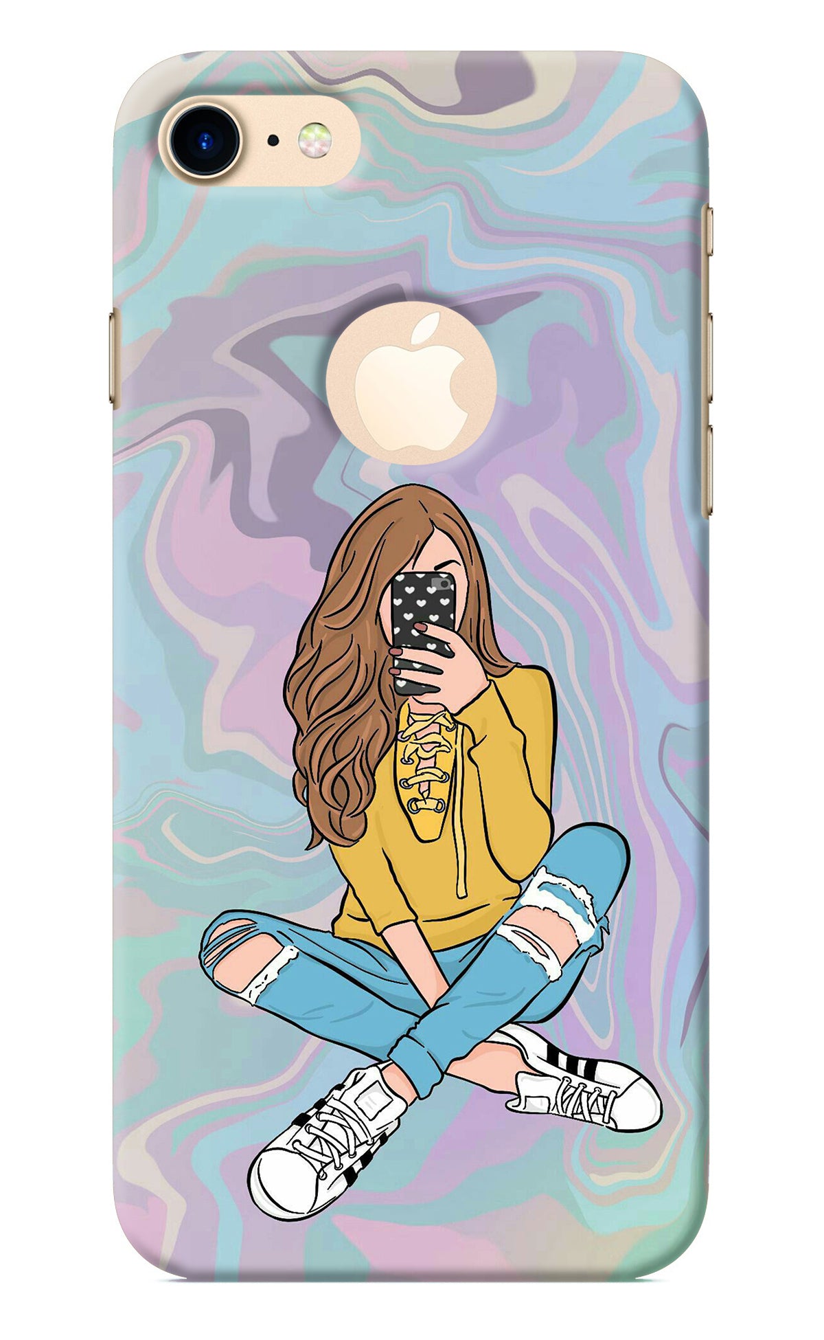 Selfie Girl iPhone 8 Logocut Back Cover