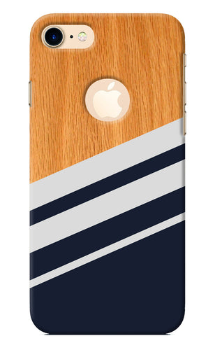 Blue and white wooden iPhone 8 Logocut Back Cover