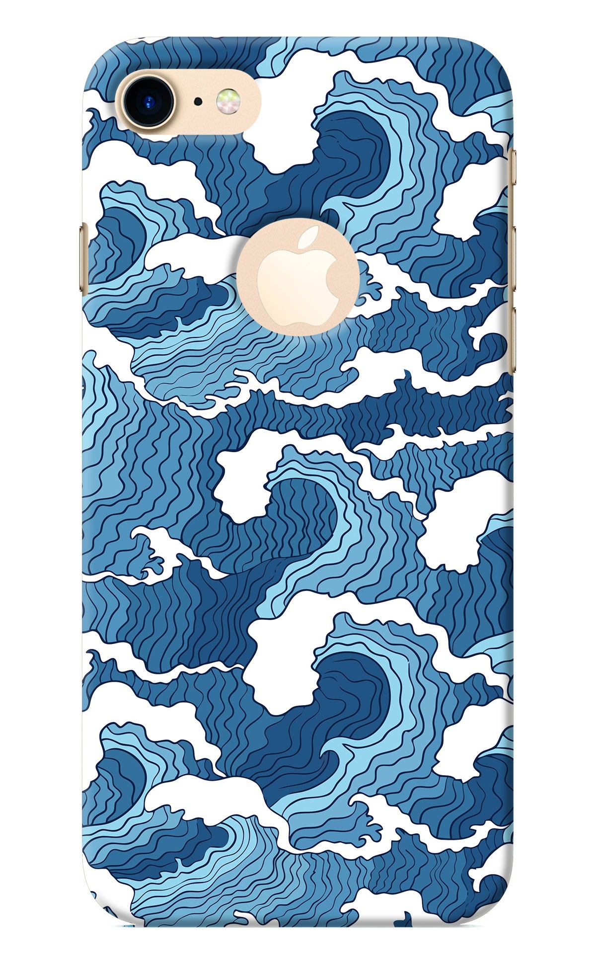 Blue Waves iPhone 8 Logocut Back Cover