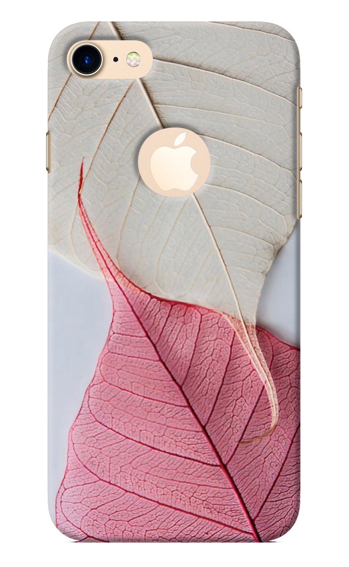 White Pink Leaf iPhone 8 Logocut Back Cover