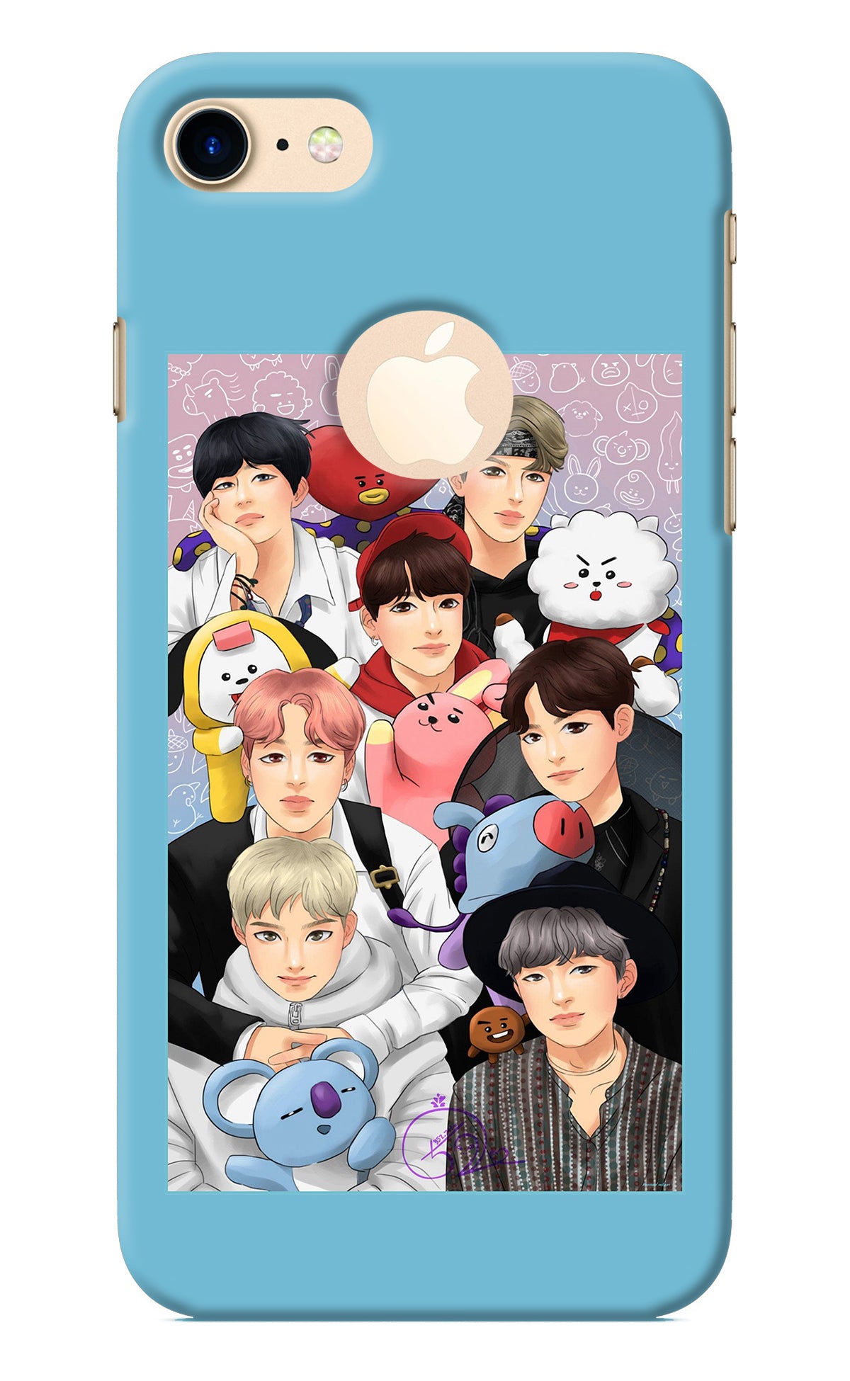 BTS with animals iPhone 8 Logocut Back Cover