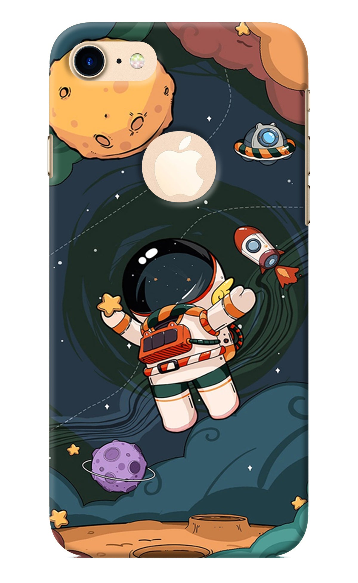 Cartoon Astronaut iPhone 8 Logocut Back Cover