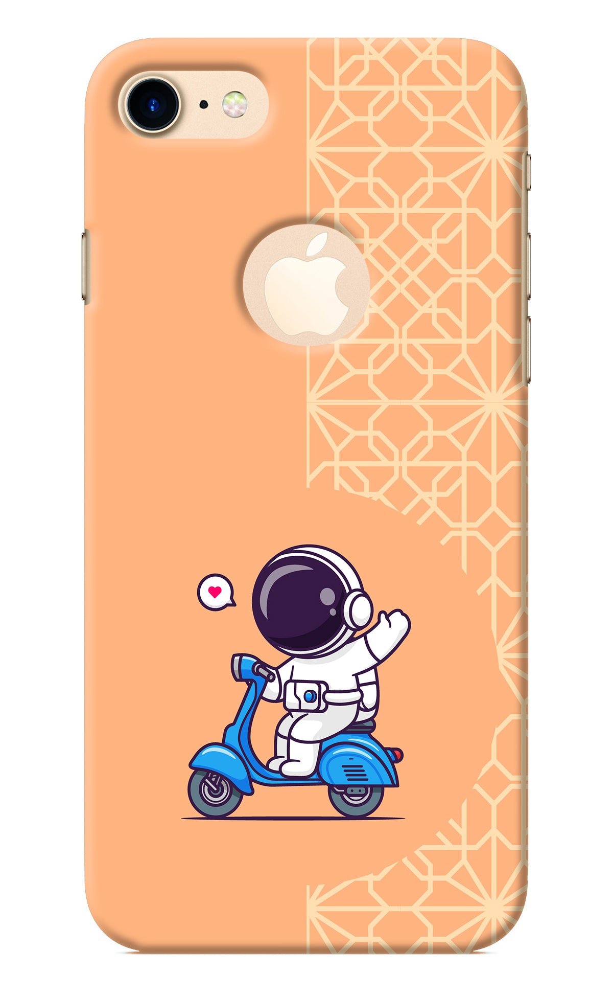 Cute Astronaut Riding iPhone 8 Logocut Back Cover