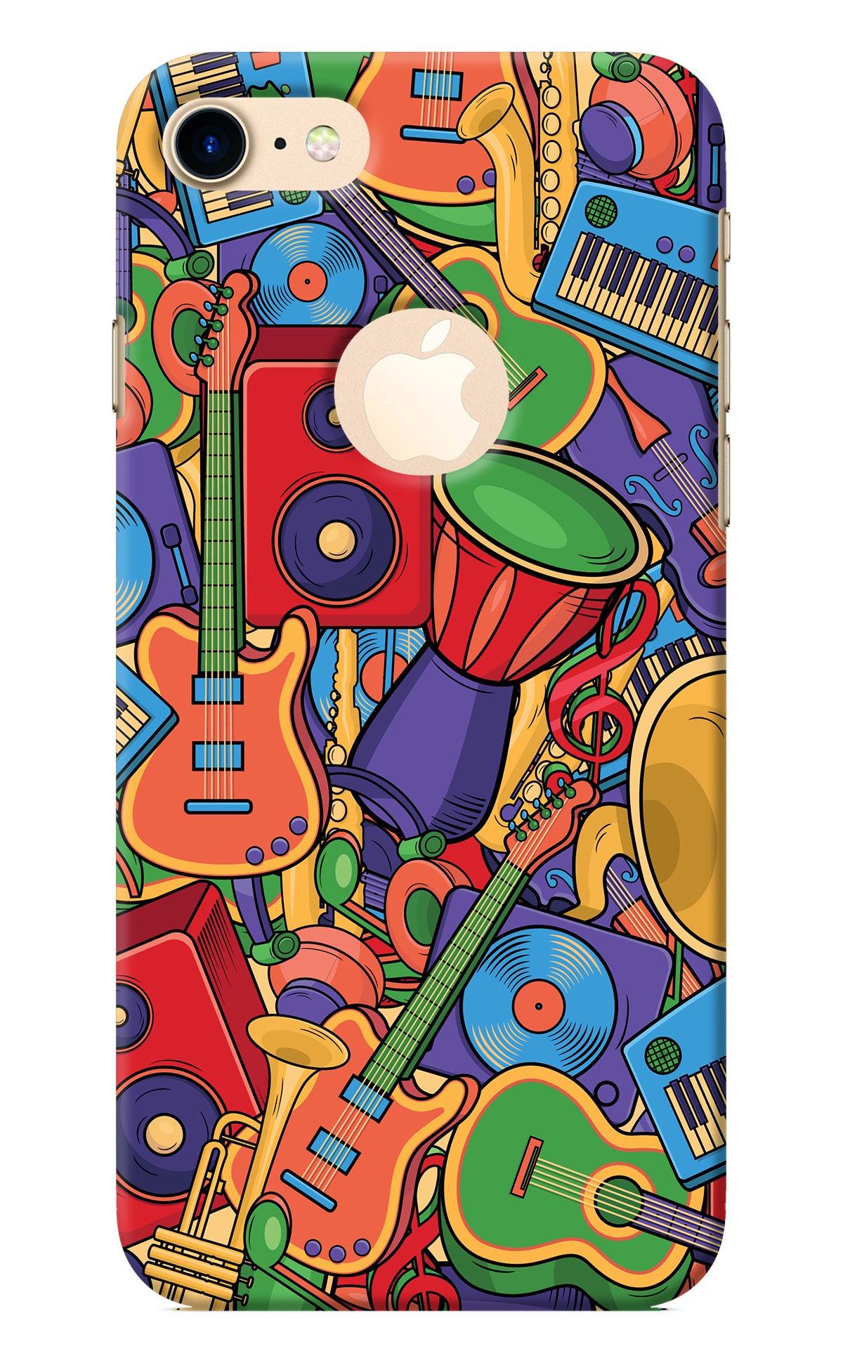 Music Instrument Doodle iPhone 8 Logocut Back Cover