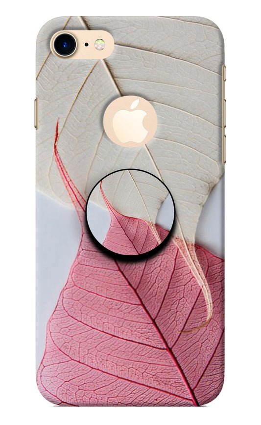 White Pink Leaf iPhone 8 Logocut Pop Case