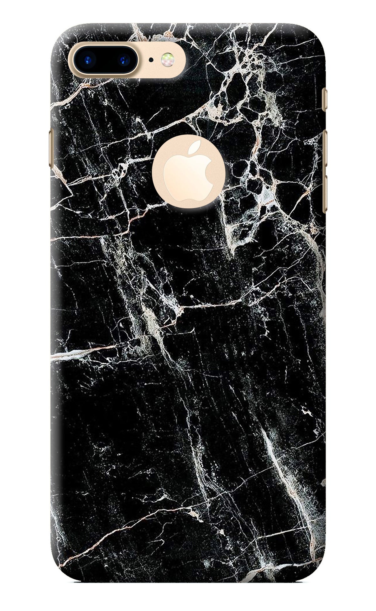 Black Marble Texture iPhone 7 Plus Logocut Back Cover