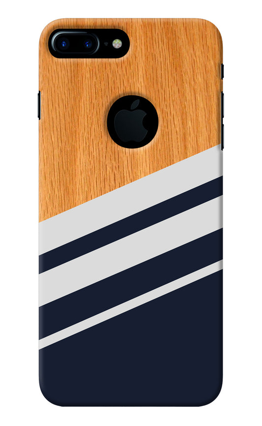 Blue and white wooden iPhone 7 Plus Logocut Back Cover