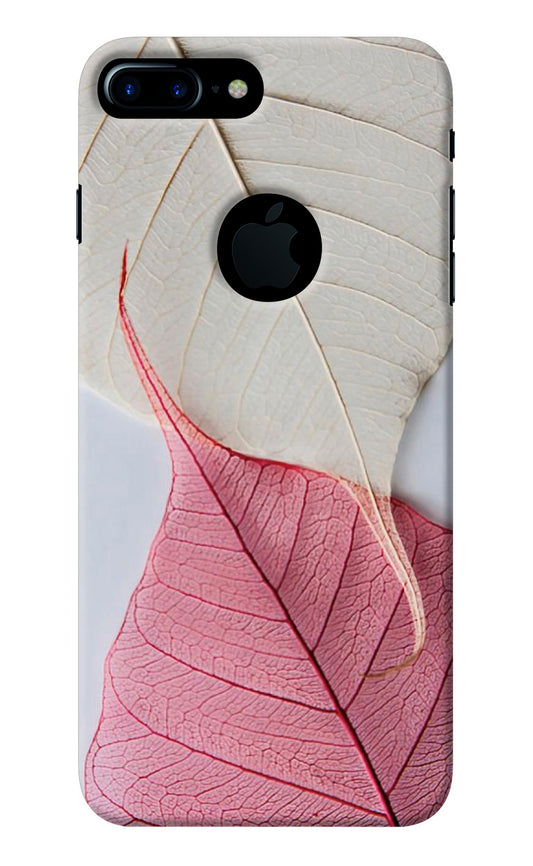 White Pink Leaf iPhone 7 Plus Logocut Back Cover