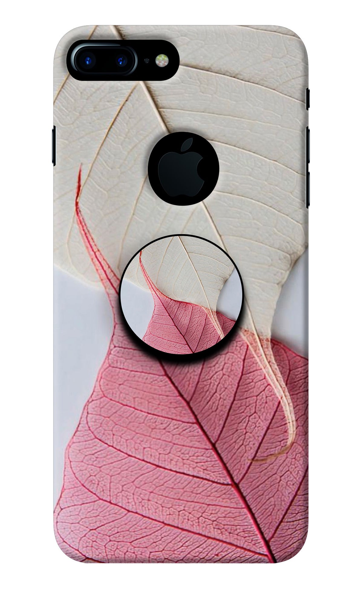 White Pink Leaf iPhone 7 Plus Logocut Pop Case