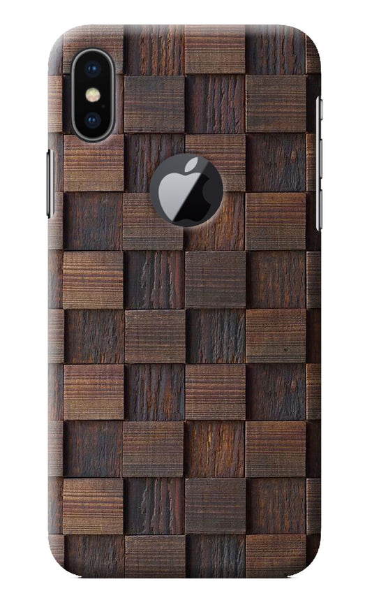 Wooden Cube Design iPhone X Logocut Back Cover