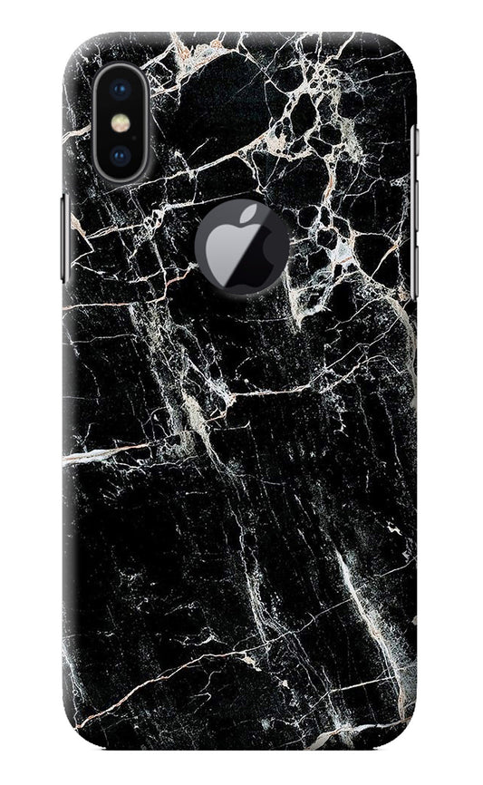 Black Marble Texture iPhone X Logocut Back Cover