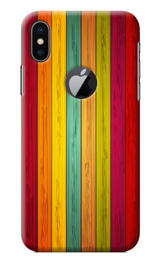 Multicolor Wooden iPhone X Logocut Back Cover