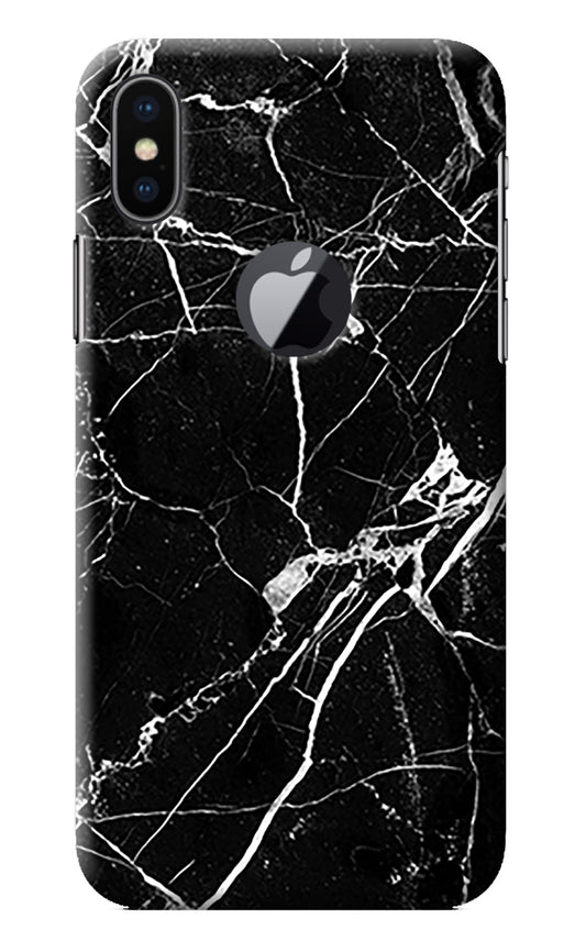 Black Marble Pattern iPhone X Logocut Back Cover