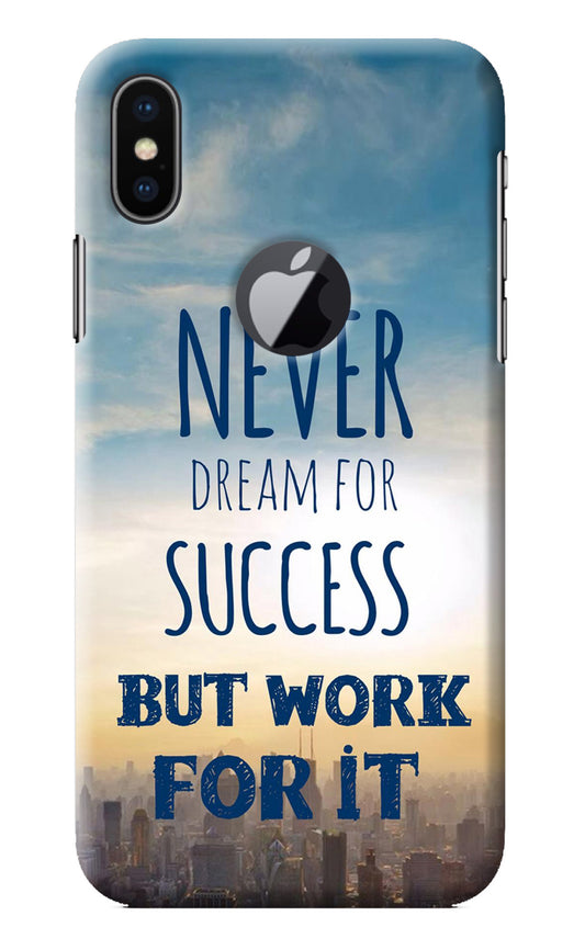 Never Dream For Success But Work For It iPhone X Logocut Back Cover