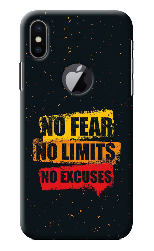 No Fear No Limits No Excuse iPhone X Logocut Back Cover
