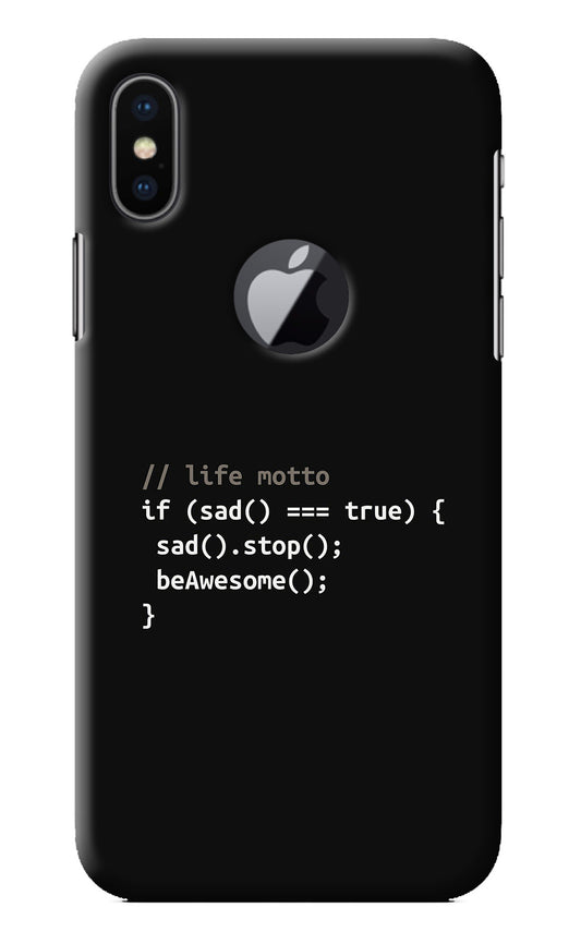 Life Motto Code iPhone X Logocut Back Cover