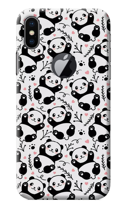 Cute Panda iPhone X Logocut Back Cover
