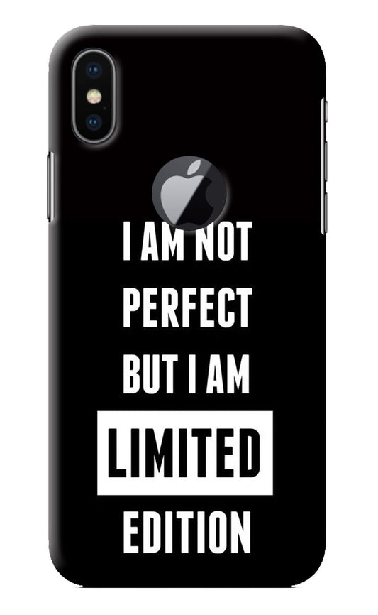 I Am Not Perfect But I Am Limited Edition iPhone X Logocut Back Cover